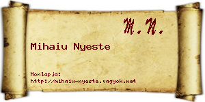 Mihaiu Nyeste névjegykártya